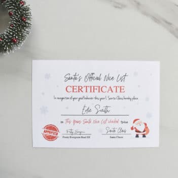 Personalised Santa Certificate