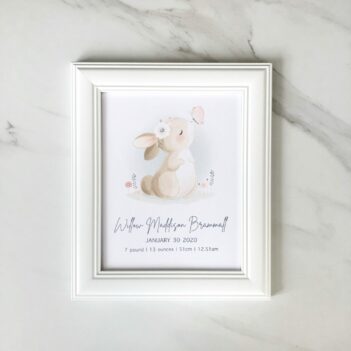 Rabbit Birth Announcement Framed Print
