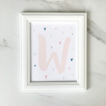 Initial Hearts Framed Print