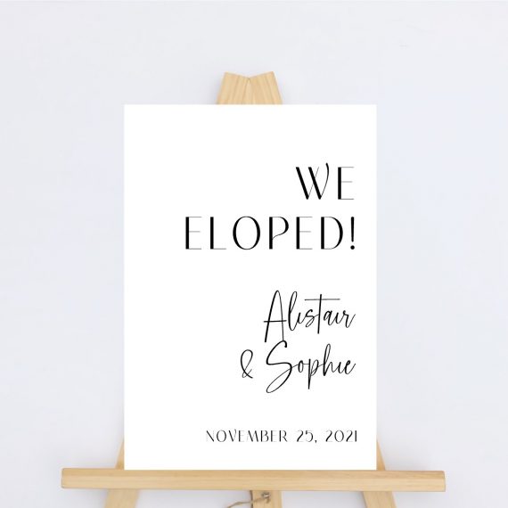 Welcome Sign - We Eloped Style
