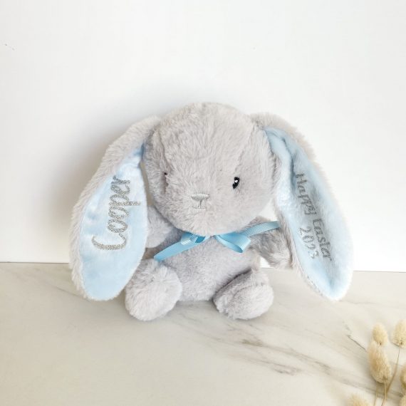 Personalised Bunny Grey/Blue