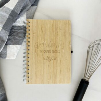 Bamboo recipe book utensil/floral design