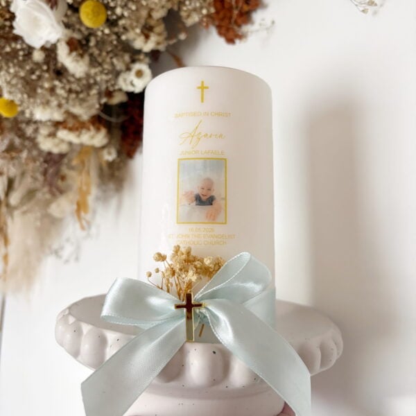 Baptism Photo Candle