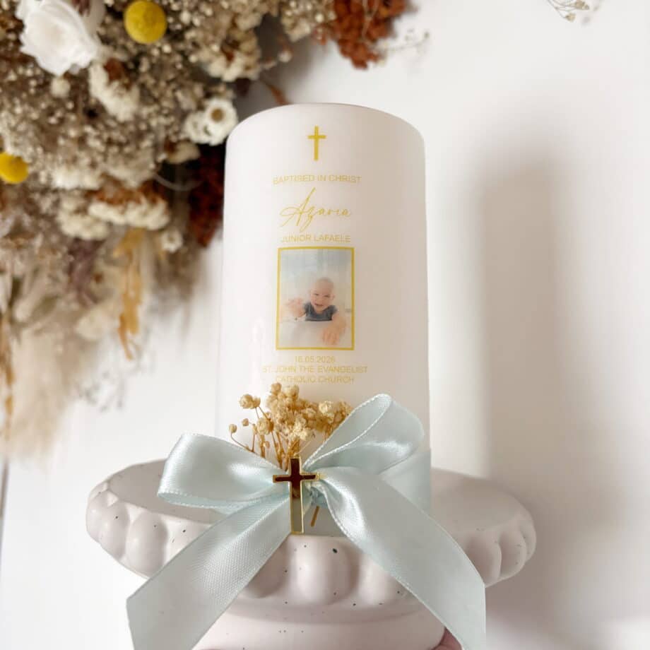 Baptism Photo Candle