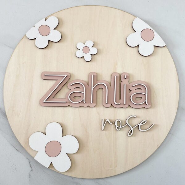 Daisy Circle Name Sign