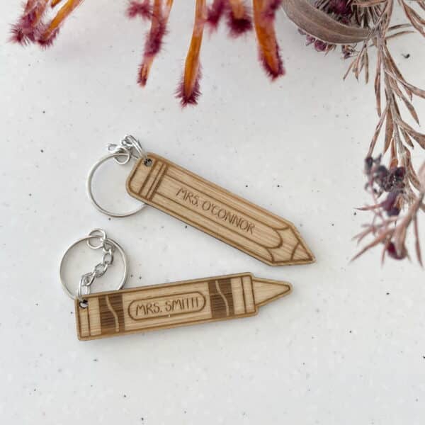 Wooden Crayon Keyring