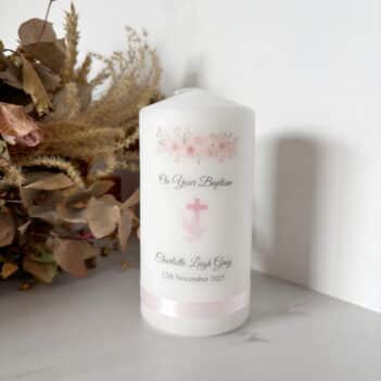 Baptism Floral Candle