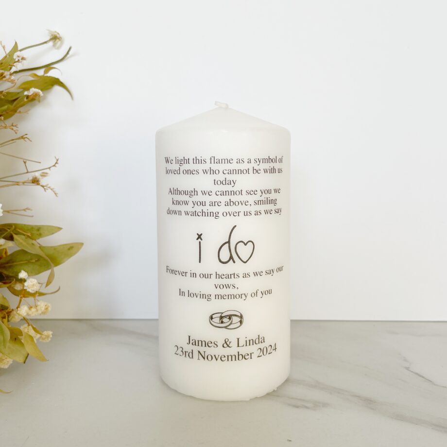 We light this flame Wedding Candle