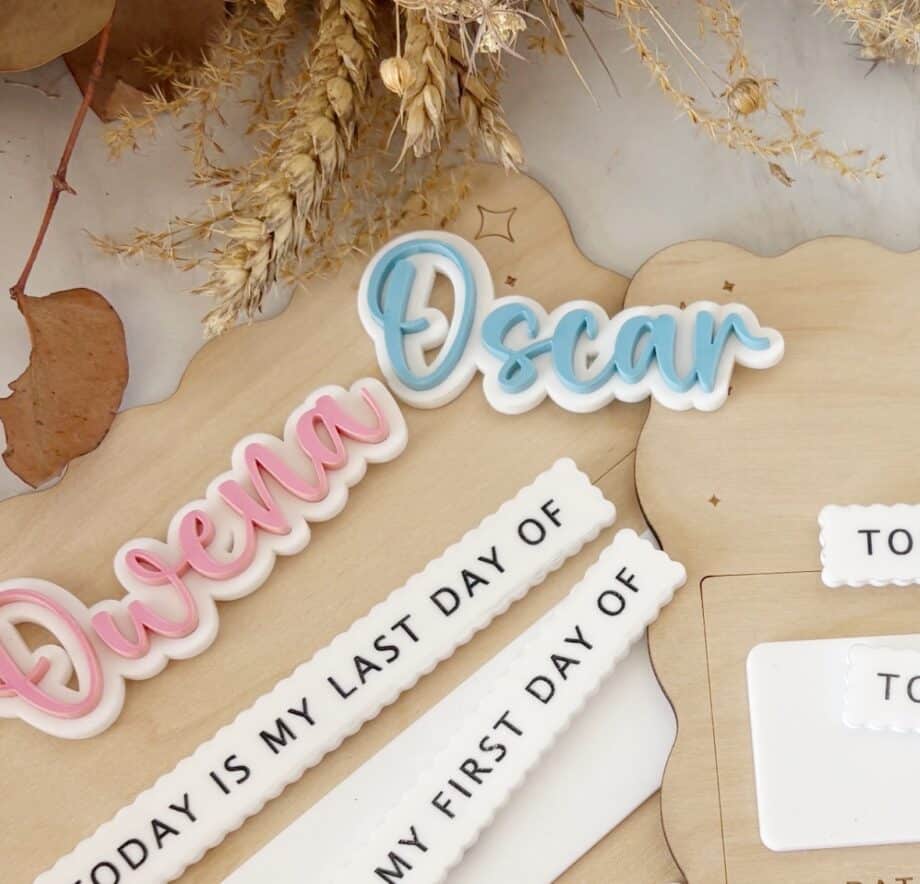 NAME ONLY First day/Last day board